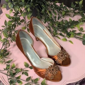 Touch Ups Copper Floral Heels